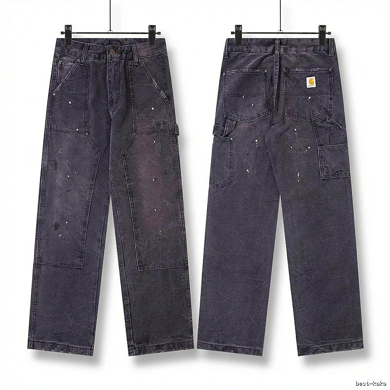 Carhartt workwear-style dark denim jeans