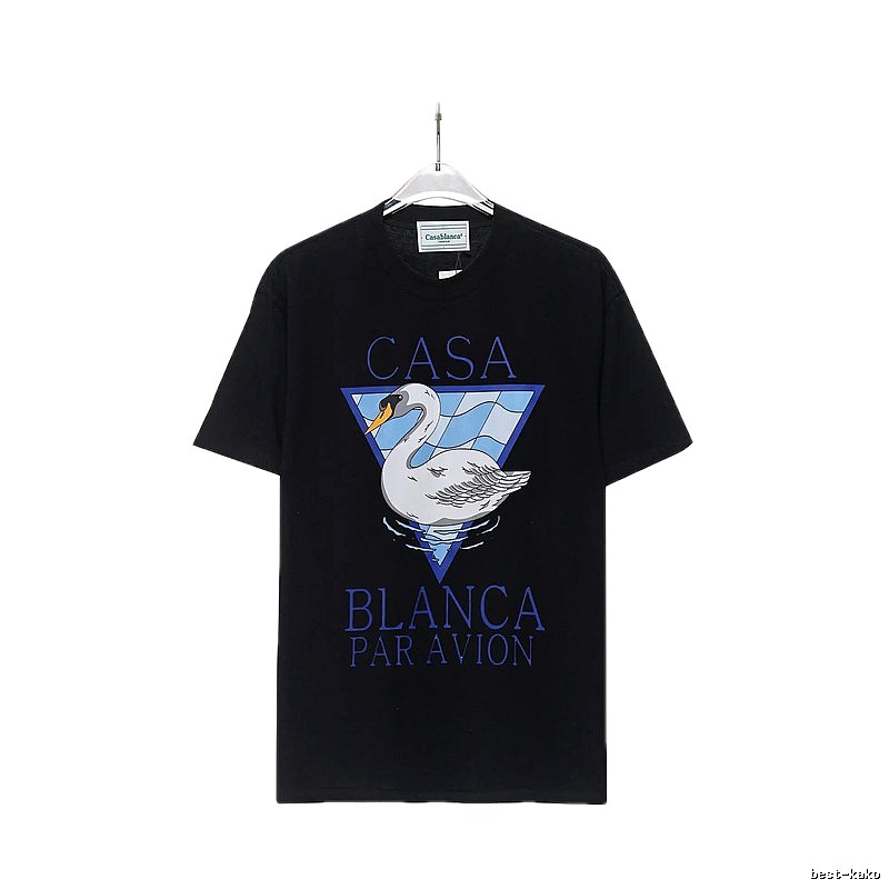 Casablanca black T-shirt with swan print