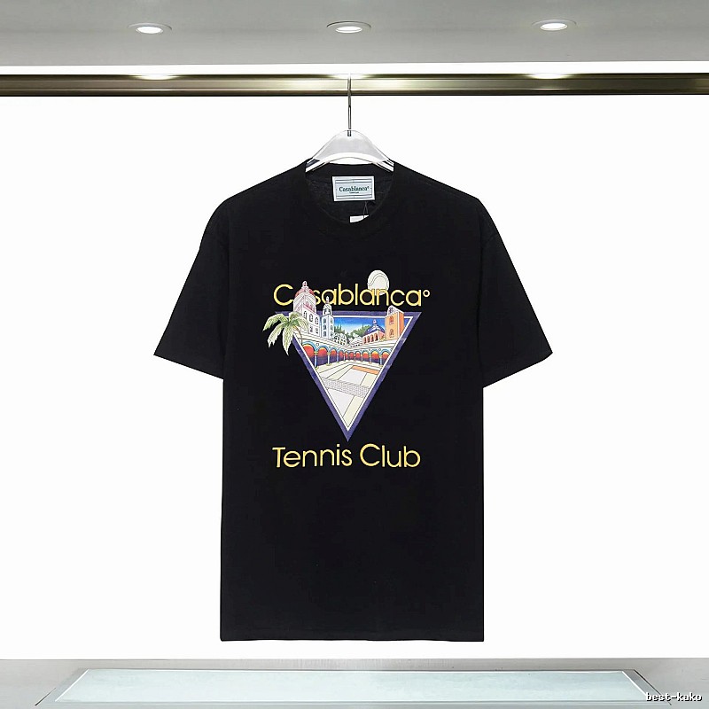Casablanca Print Casual Black T-shirt