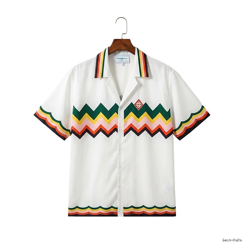 Casablanca retro-style colorful striped shirt