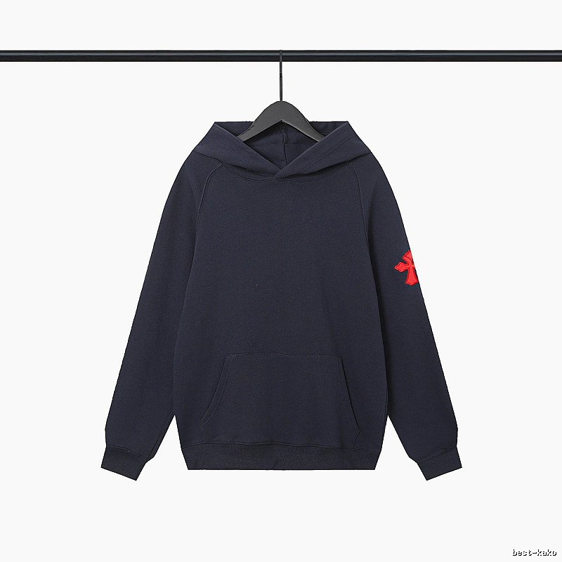 Chrome Hearts 2089-83 Navy Cross Graphic Hoodie Sport Casual