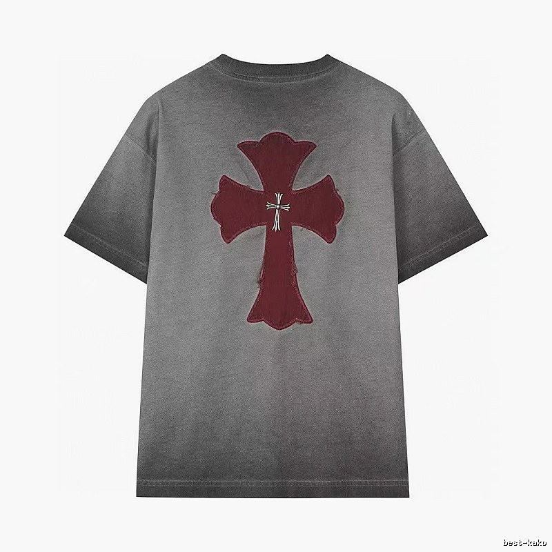 Chrome Hearts Cross Series Vintage Distressed Smoky Gray T-Shirt