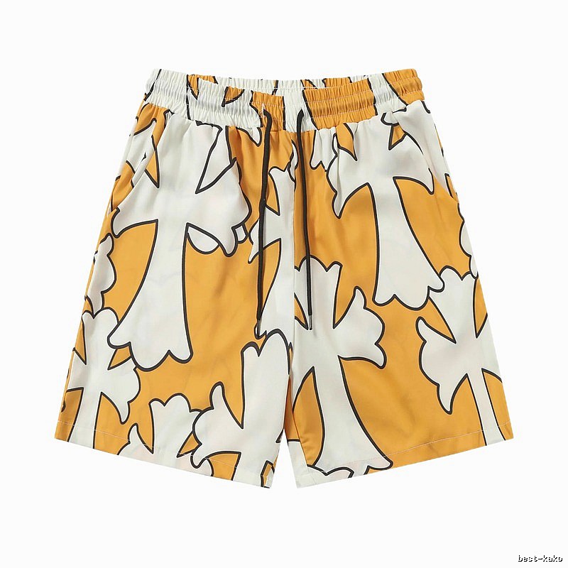 Chrome Hearts Cross Trendy Cool Yellow Shorts