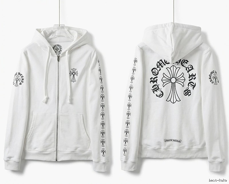Chrome Hearts Cross Trendy White Hoodie