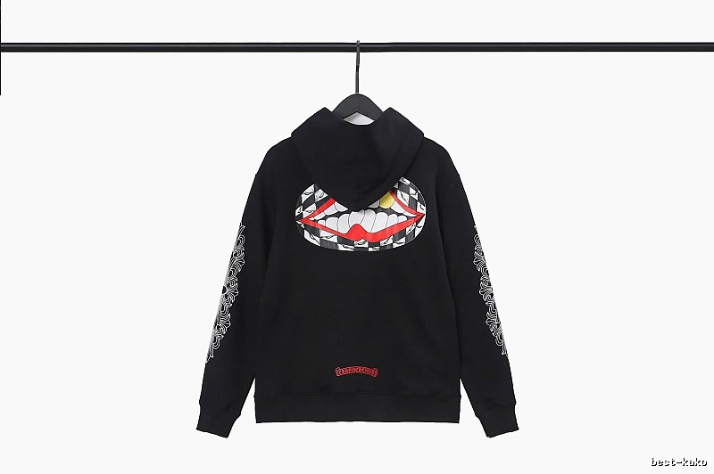 Chrome Hearts Easy Match Cross graphic hoodie Black Blue Cross for Leisure Wear