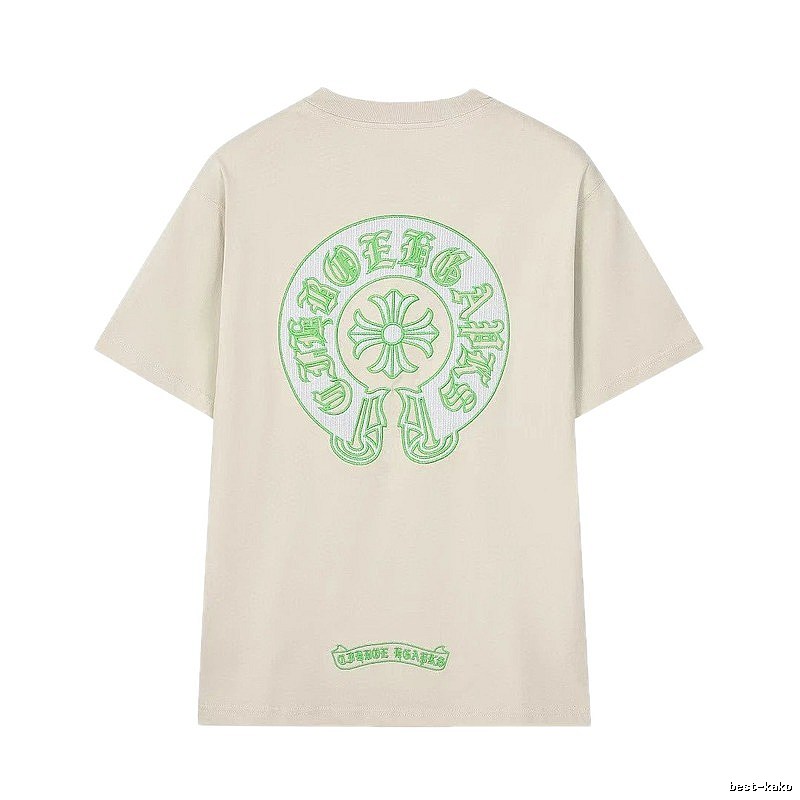 Chrome Hearts Embroidered Street Style Beige Short-sleeve T-shirt