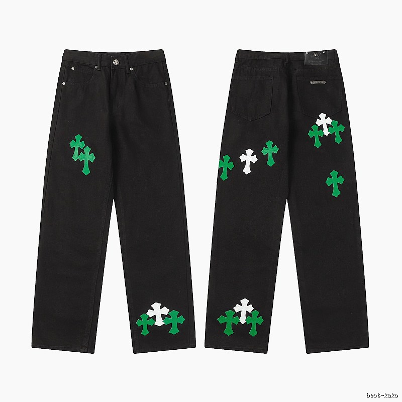 Chrome Hearts Gift Ready Graphic jeans Light Denim Jeans with Fresh Pattern