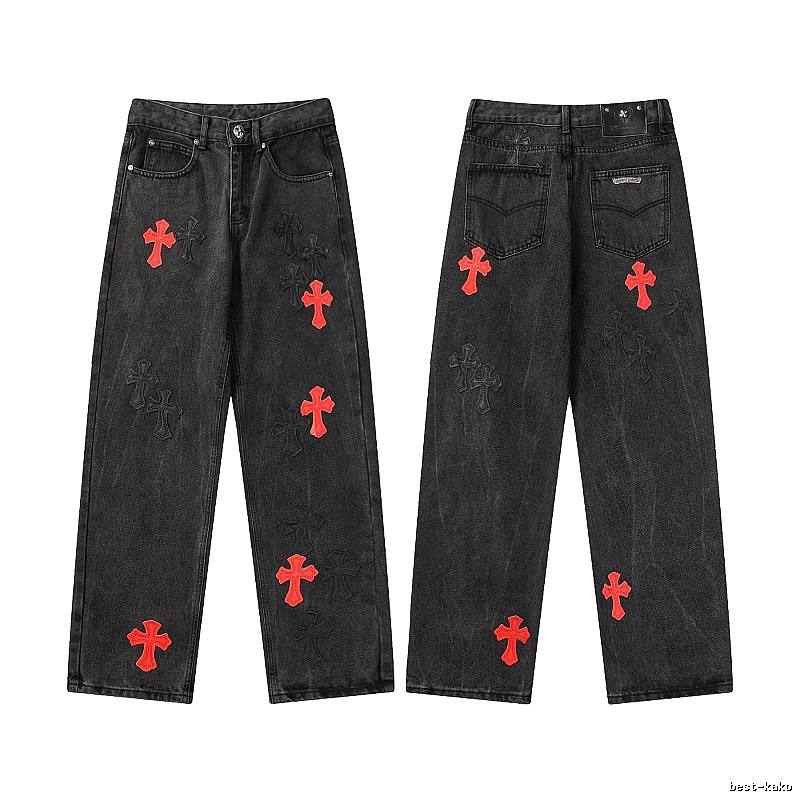 Chrome Hearts Premium Style Graphic jeans Light Denim Jeans for Minimal Outfits