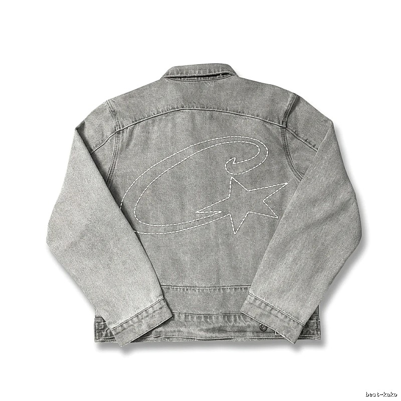 Corteiz denim retro-style grey coat