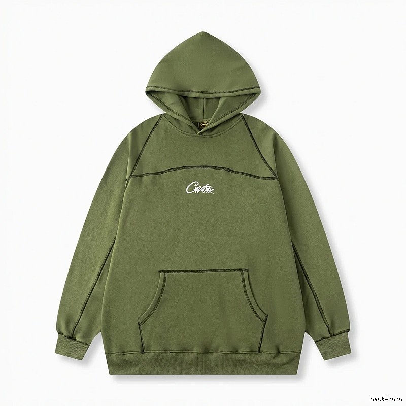 Corteiz minimalist style olive green sweatshirt