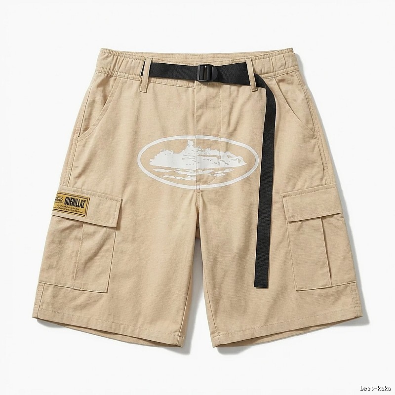 Corteiz printed workwear-style khaki shorts