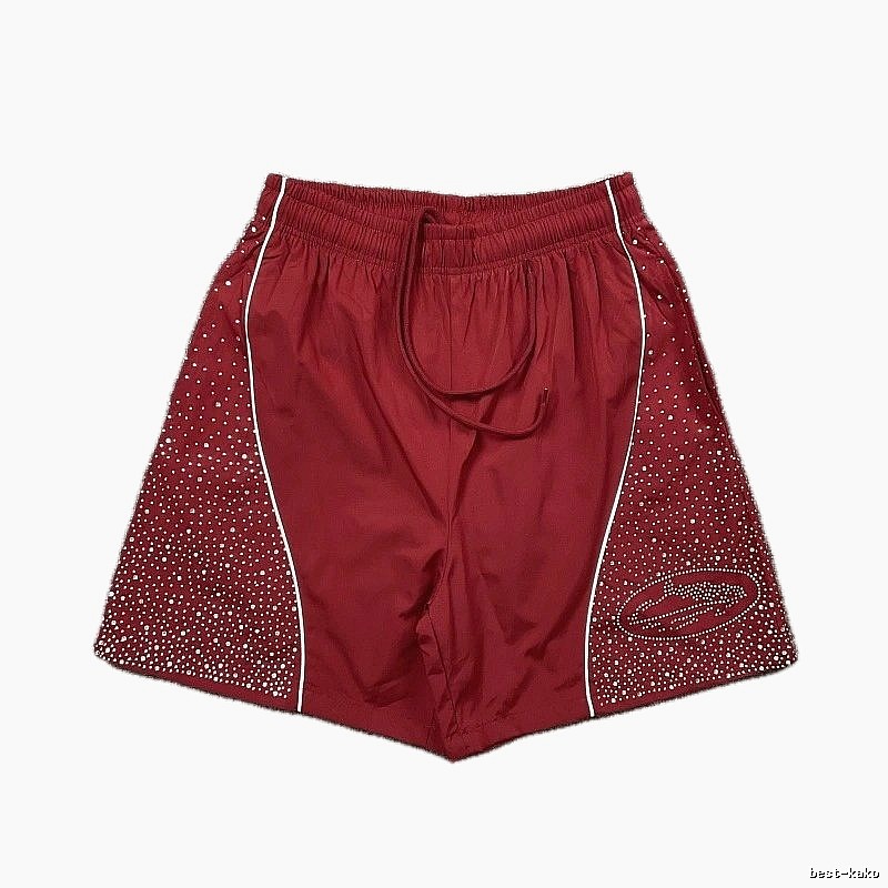 Corteiz Starry Street Style Burgundy Shorts