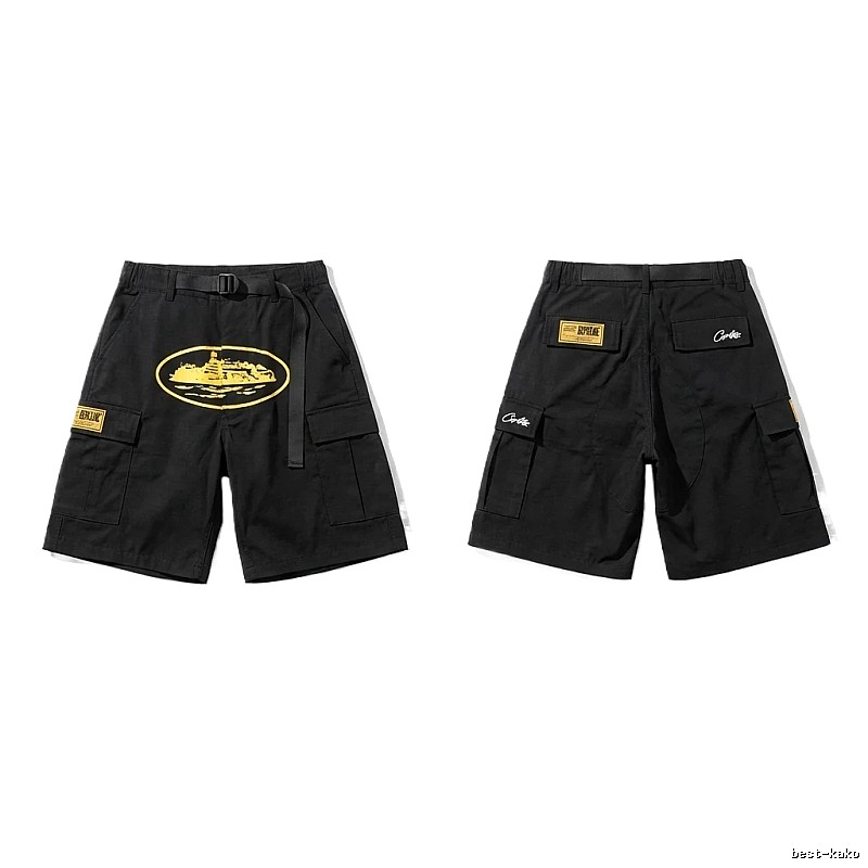 Corteiz workwear-style black shorts