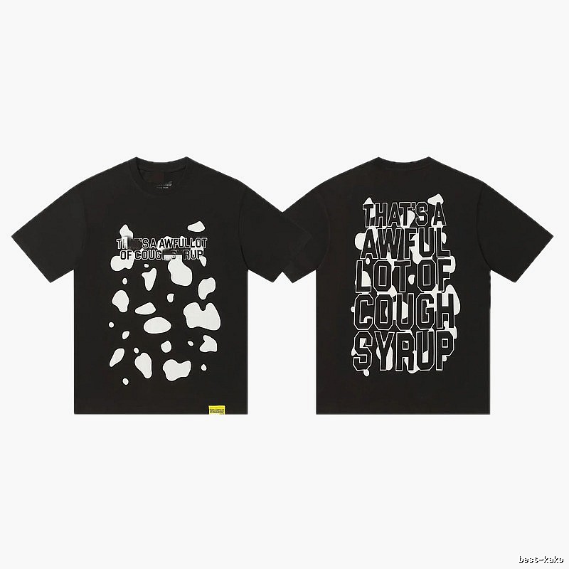 COUGH SYRUP Printed Street Style Black Short Sleeve T-shirt