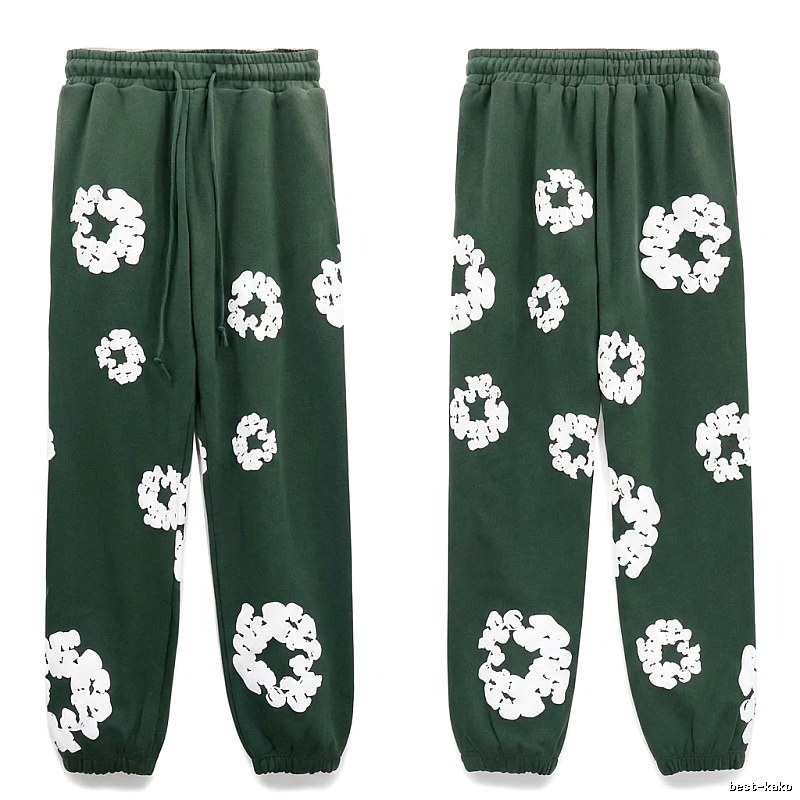 Denim Tears Printed Casual Dark Green Pants
