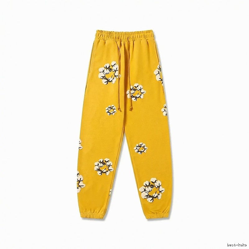 DENIM TEARS Printed Retro Yellow Sweatpants