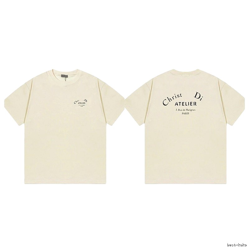 Dior Atelier Minimalist Style Beige Short-sleeve T-shirt