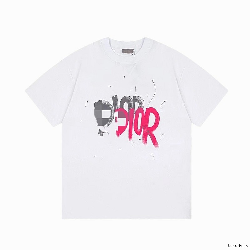 Dior Graffiti Street Style White Short-Sleeve T-Shirt
