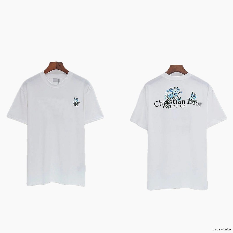 Dior Haute Couture Embroidered Floral-style White T-shirt