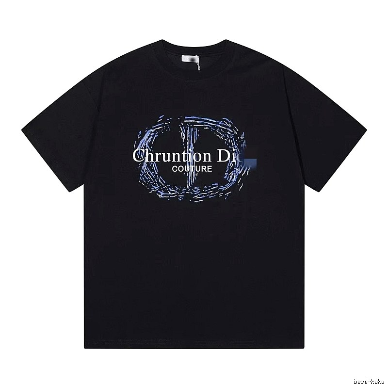 Dior Haute Couture Graffiti-style Black Short-sleeve T-shirt