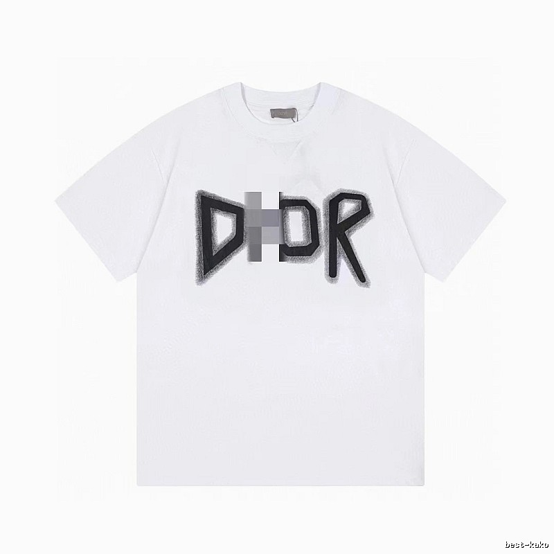 Dior Letter Print Trendy Style White T-Shirt