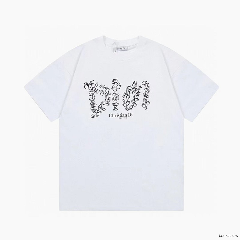Dior Monogram Light Luxury Style White Short-sleeve T-Shirt