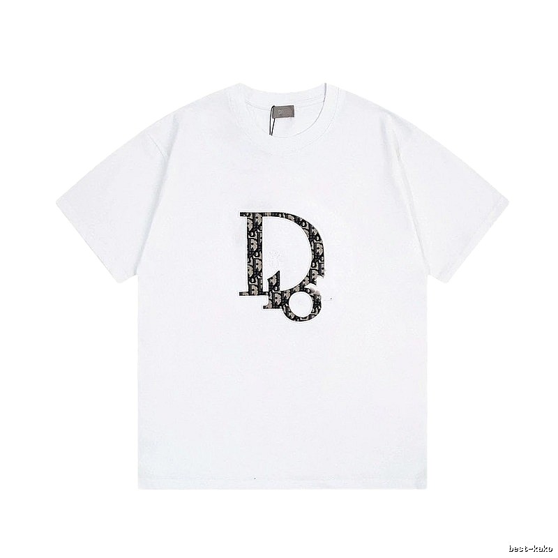 Dior Monogram Light Luxury Style White Short-sleeved T-shirt