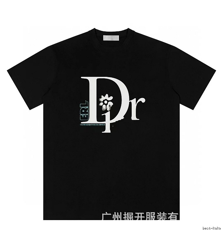 Dior x ERL Co-branded Trendy Style Black T-Shirt