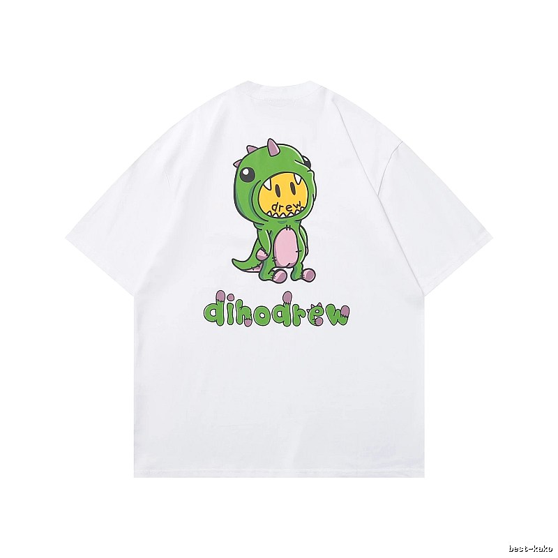 DREW Dinosaur Print Street Style White T-Shirt