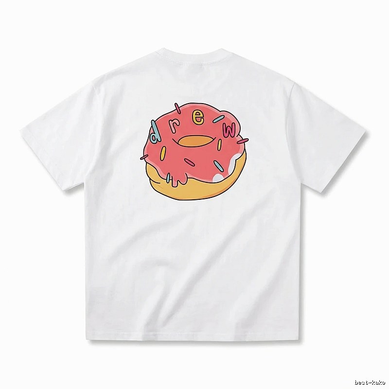 DREW Donut Cartoon White T-shirt