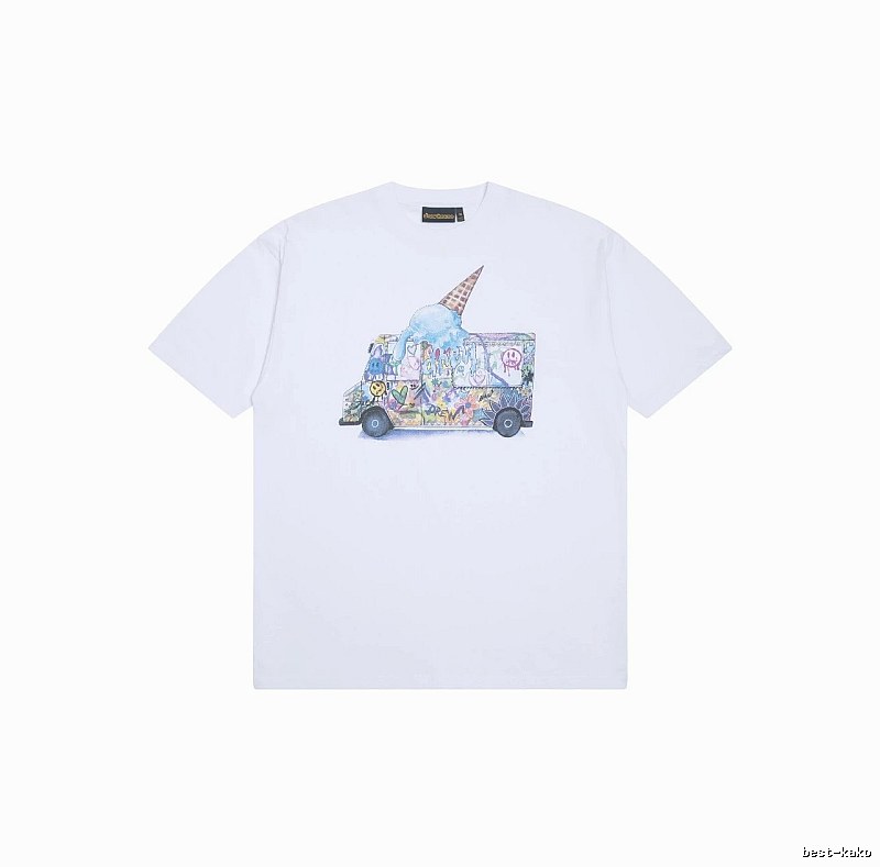 DREW Graffiti Style Ice Cream Truck White Short Sleeve T-shirt