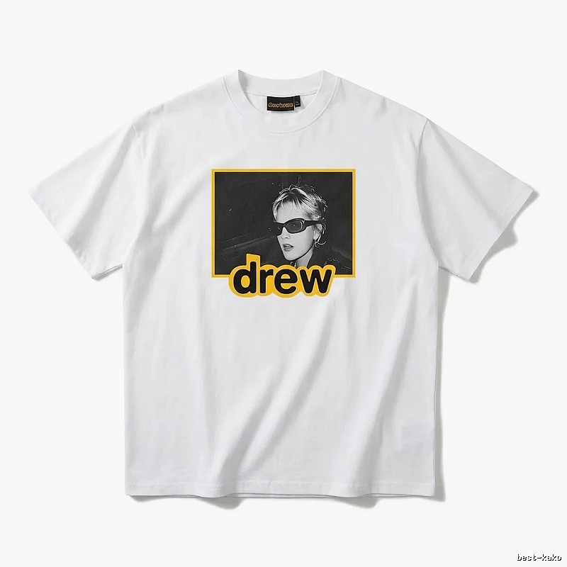 DREW Portrait Print White T-shirt