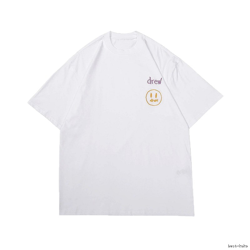 DREW Smiley Embroidered Street Style White T-Shirt