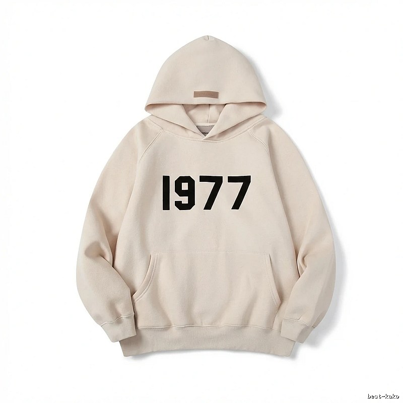ESSENTIALS 1977 Series Minimalist Style Beige Hoodie