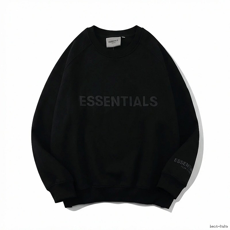 ESSENTIALS minimalist style black sweatshirt