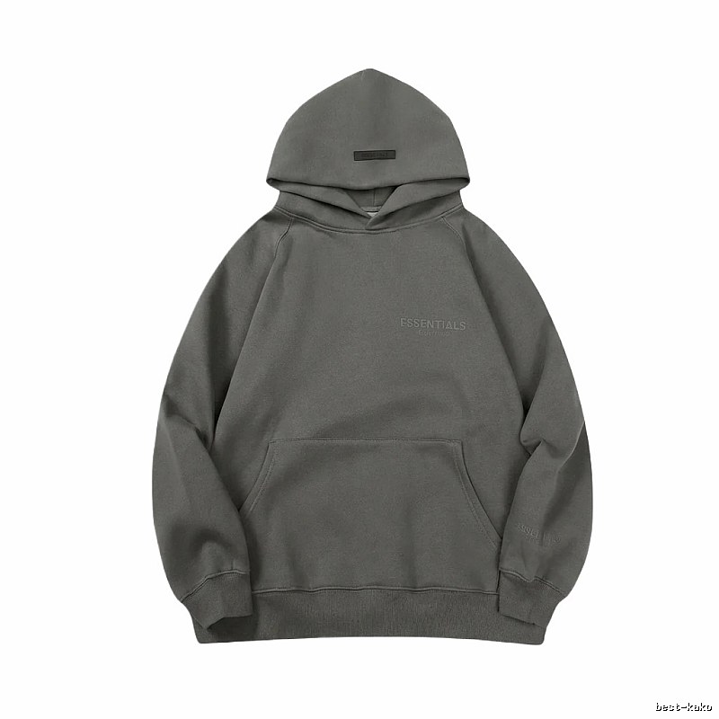 ESSENTIALS minimalist style grey hoodie