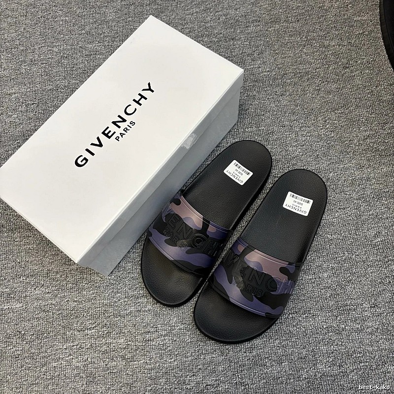 Givenchy Camouflage Street Style Black and Purple Casual Slides