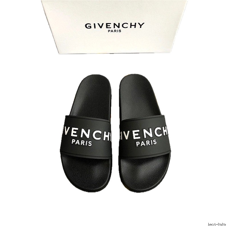Givenchy Cool Trendy Letter Print Black Slide Sandals