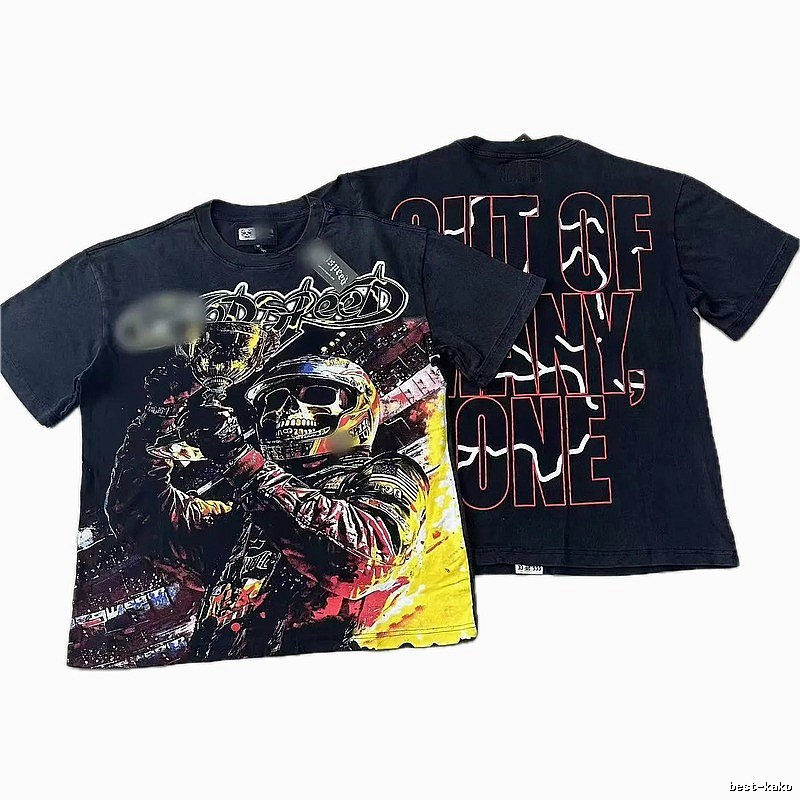 GOD Skull Racing Street Style Black Short Sleeve T-Shirt
