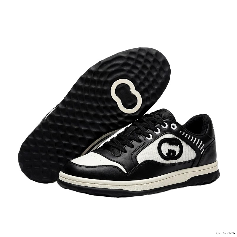 Gucci retro-style black and white sports shoes