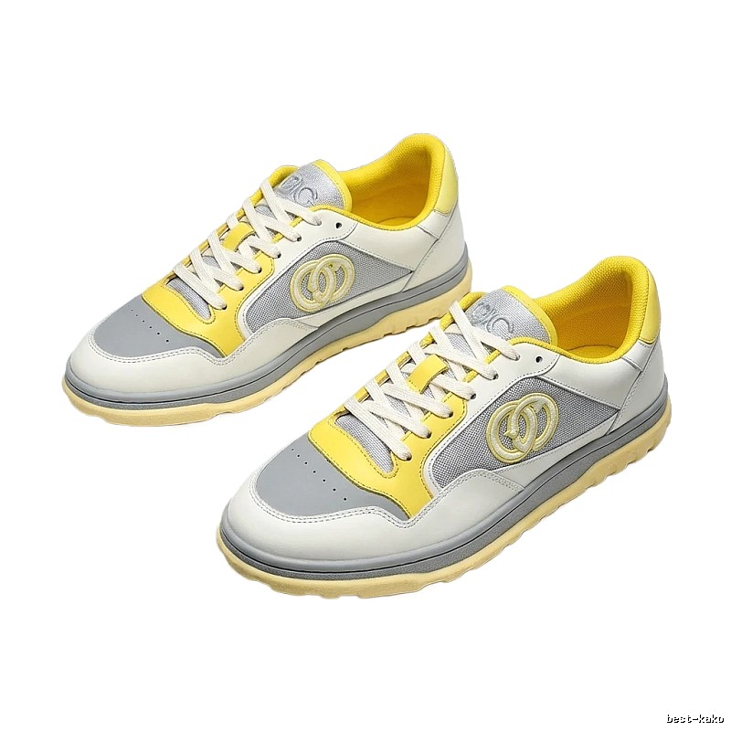 Gucci retro-style gray-yellow sports shoes