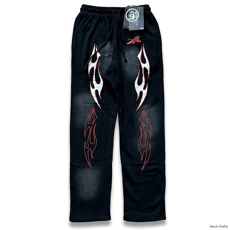 Hellstar Flame Wind Black Sweatpants