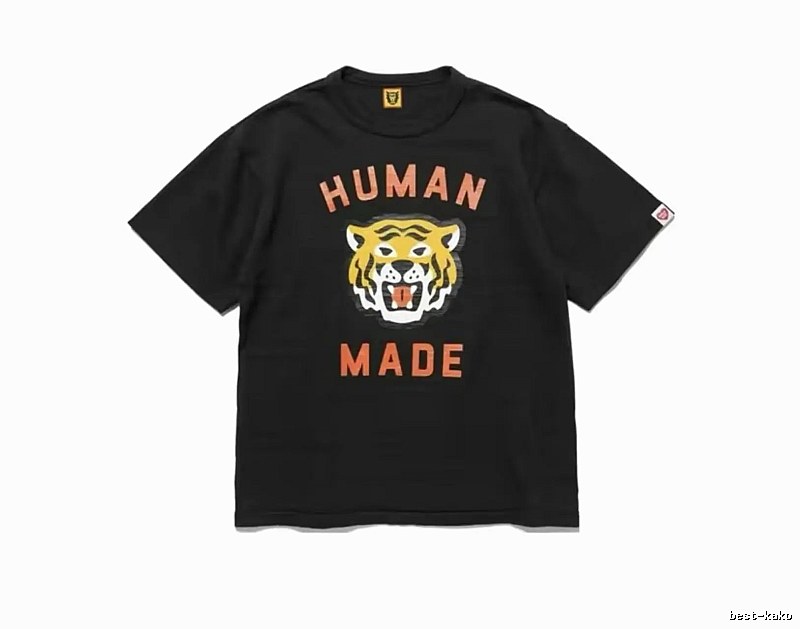 HUMAN MADE Tiger Head Print Japanese Streetwear Black T-Shirt