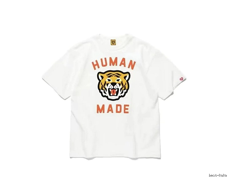 HUMAN MADE Tiger Head Vintage Japanese Style White Short-sleeve T-shirt