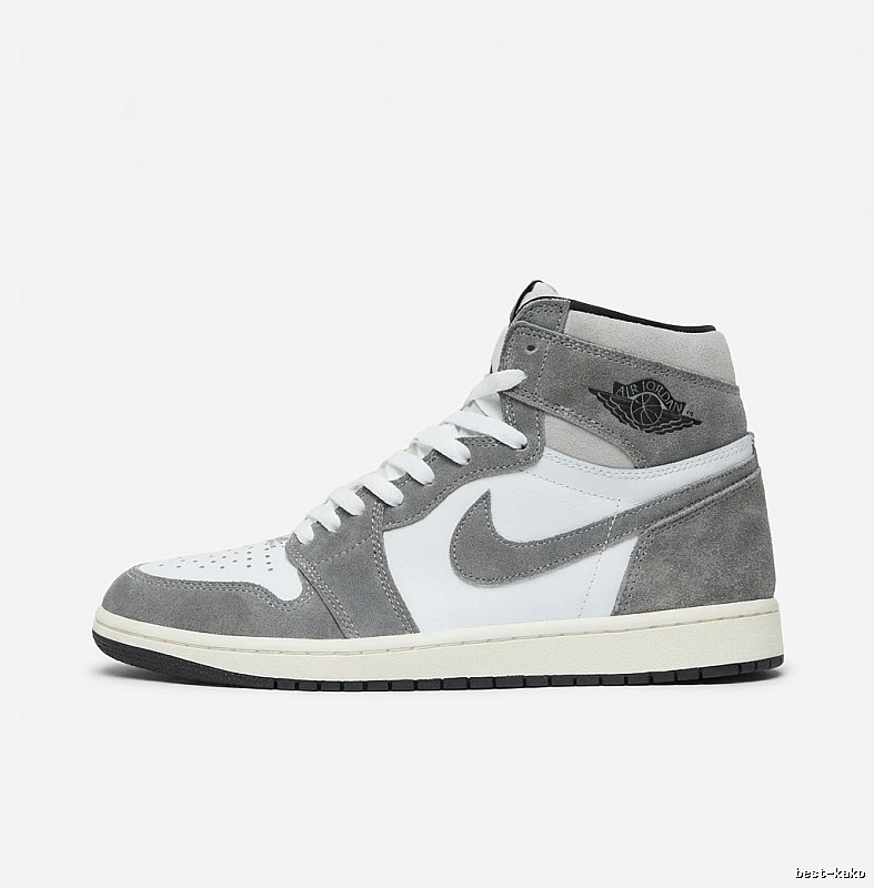 Jordan AJ1 High Top Grey, White and Silver Shoes