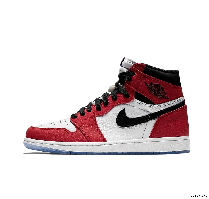 Jordan AJ1 High Top in Red, White and Black