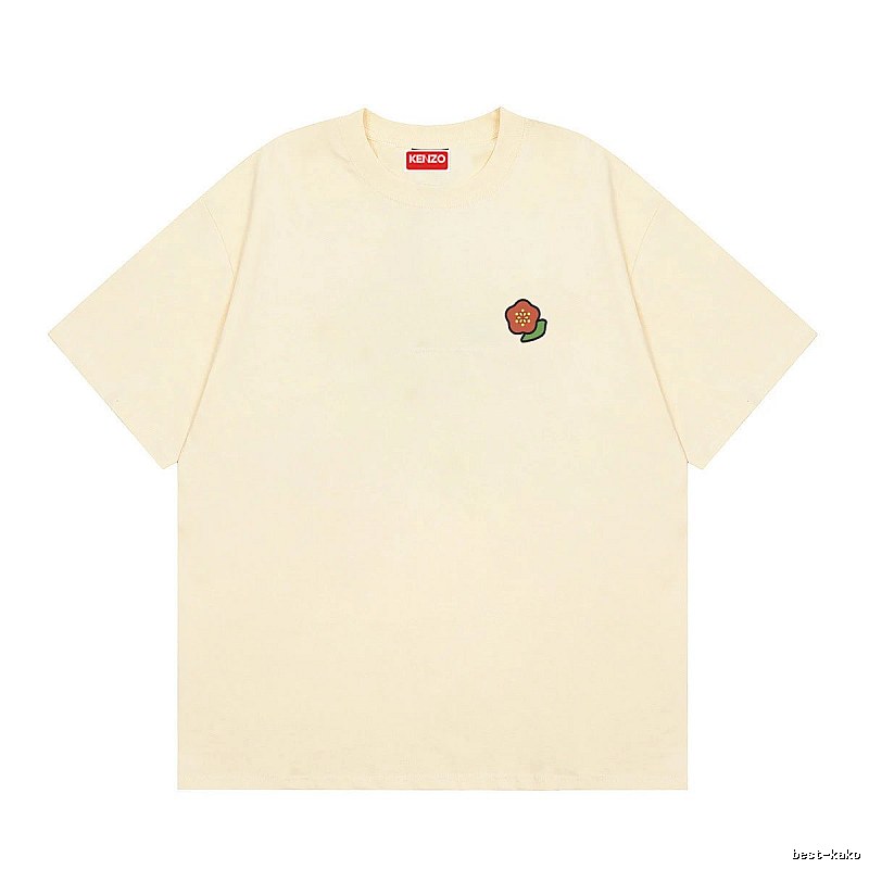 KENZO Embroidered Little Flower Casual Style Off-white T-shirt