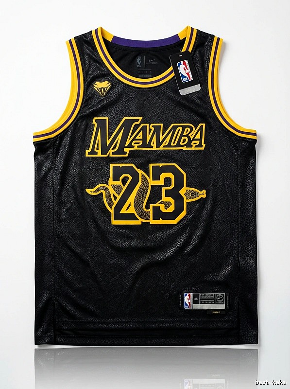 LBJ Mamba series black and yellow basketball jersey