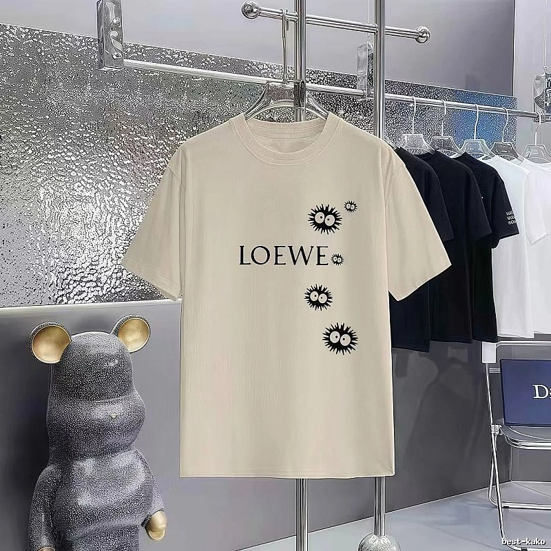 LOEWE x My Neighbor Totoro Collaboration Casual-style Beige Short-sleeve T-shirt