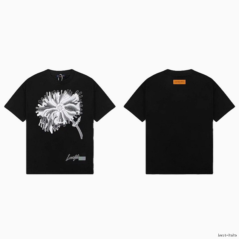 Louis Vuitton Dandelion Print Trendy Black T-Shirt